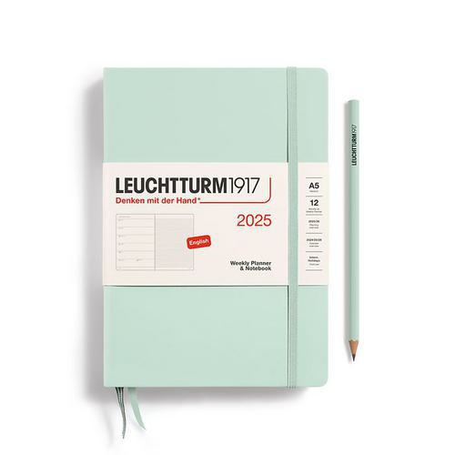 Leuchtturm, Green, Planners, Art & School, 2025, A5, Medium, Weekly, Notebook, Mint Green, 816300